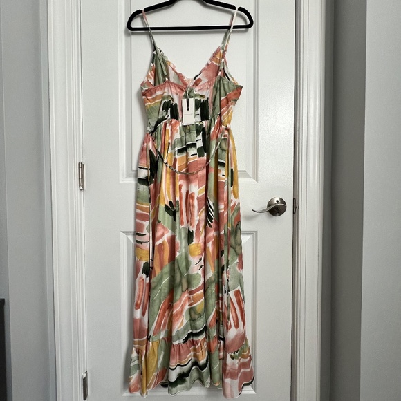 NWT - Goodnight Macaroon 'Payton' High-waist Lace-up Ruffle Maxi Dress - Picture 6 of 9